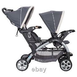 Landau double pour bébé et bambin Baby Trend Sit N' Stand Easy Fold Travel, Magnolia