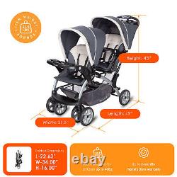 Landau double pour bébé et bambin Baby Trend Sit N' Stand Easy Fold Travel, Magnolia