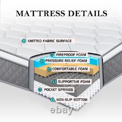 Matelas en mousse à mémoire de forme 14 pouces pour lit simple, double, queen et king avec ressorts ensachés dans une boîte