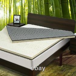 Nesaila 4 Tailles Latex Matelas Topper, Naturel Double Couche Bamboo Charcoal