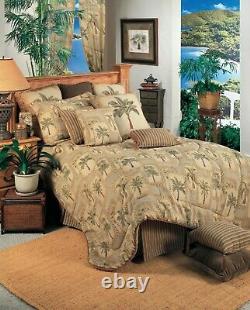 Palm Grove Cotton Bed Comforter Set 4-pc Lodge Log Literie Full Twin Size