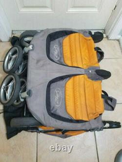 Poussette Biplace Twin Standard Double Standard Baby Jogger City Mini, Orange/grey