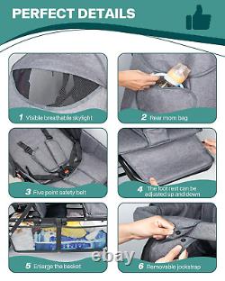 Poussette Double Pliable pour Bébé et Tout-Petit avec Sièges en Tandem et Dossier Réglable