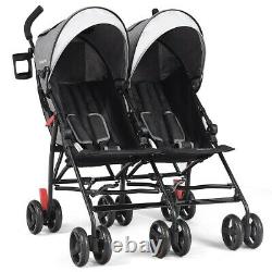 Poussette Pliable Twin Baby Double Stroller Ultralight Umbrella Kids