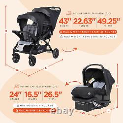 Poussette double Baby Trend Sit N' Stand avec siège auto EZ-Lift (lot de 2), Stormy