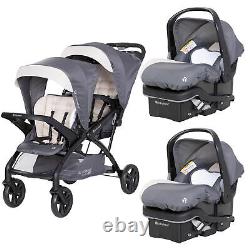 Poussette double Baby Trend Sit N' Stand avec siège d'auto EZ-Lift (lot de 2), Magnolia