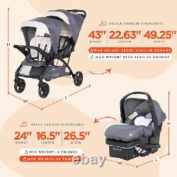 Poussette double Baby Trend Sit N' Stand avec siège d'auto EZ-Lift (lot de 2), Magnolia