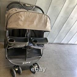 Poussette double Joovy Scooter X2 avec plateaux de collation, jumeaux, siège double noir