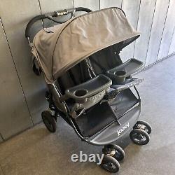 Poussette double Joovy Scooter X2 avec plateaux de collation, jumeaux, siège double noir