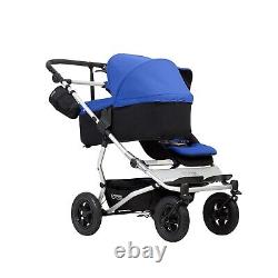 Poussette double Mountain Buggy Duet en bleu marine, toute neuve, boîte ouverte, à voir