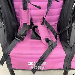 Poussette double jumelle ZOE XL2 Plum légère avec barre ventrale et porte-gobelets