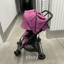 Poussette double jumelle ZOE XL2 Plum légère avec barre ventrale et porte-gobelets