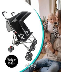 Poussette double légère avec parasol facile à nettoyer et confortable pour bébé