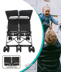 Poussette double légère avec parasol facile à nettoyer et confortable pour bébé