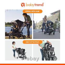 Poussette double pour bébé et tout-petit Baby Trend Sit N' Stand Easy Fold Travel, Stormy
