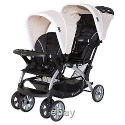 Poussette double pour bébé et tout-petit Baby Trend Sit N' Stand Easy Fold Travel, kaki.