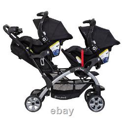 Poussette double pour bébé et tout-petit Baby Trend Sit N' Stand Easy Fold Travel, kaki.