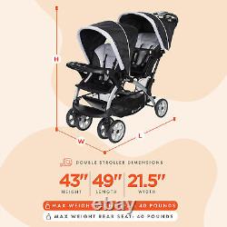 Poussette double tandem pour bébé Trend Sit N Stand, Stormy (Utilisé)