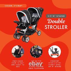 Poussette double tandem pour bébé Trend Sit N Stand, Stormy (Utilisé)