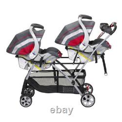 Poussette double universelle pour jumeaux avec cadre pour sièges auto pour bébés Trend et panier