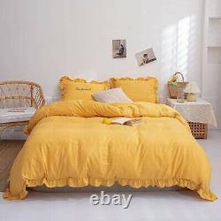 Ruffle Jaune Coton Couette Twin Full Double Couette Couverture Queen King Toddler