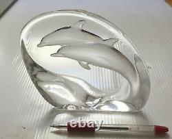 Sculpture en cristal Mats Jonasson - Double poisson-ange, bébé phoque, dauphin éléphant