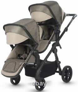 Silver Cross Coast Twin Baby Double Pram System Baby Poussette W Bassinet Tundra