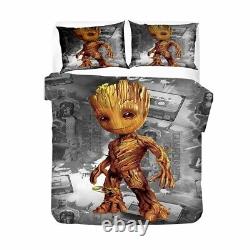 Taie d'oreiller Baby Groot avec housse de couette pour lit simple/double/king-size, ensemble de literie