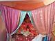 Tissu De Soie Fait Sur Mesure En Inde: Sari Saree Assorti Reine Pour Canopée De Lit
