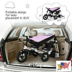Tricycle Pour Bébé Twins Avec Siège Double Rotatif De Sécurité