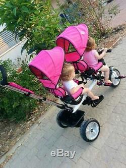 Tricycle Pour La Sécurité De Poussette De Jumeaux Double Le Siège De Bébé Et Le Tricycle De Panier