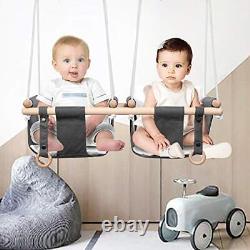 Twin Baby Canvas Swing Double Kids Toddler Suspension Chaise De Siège À Balançoire À L'intérieur