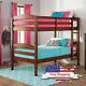 Twin Over Twin Bunk Bed Separable Wooden Home Bedroom Teens Child Cherry