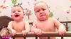 Twins Bébé Double Problème Avec Faire Mess Et Combattre Les Bébés Drôles Collective