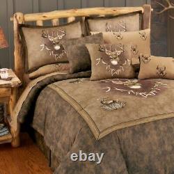 Whitetail Ridge Comforter Set 4 Pc Cabine Literie Full King Queen Twin Taille