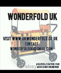 Wonderfold Wagon W2 2 Seater / Nouveau Né À Black. Pram Jumelle Pram Avec Raincover