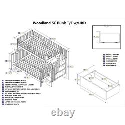 Woodland Staircase Bunk Bed Twin Over Full Avec 2 Tiroirs De Lit Urbain En Gris